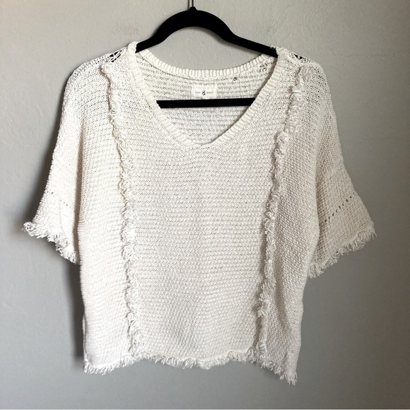 Lou & Grey Tops - Lou & Grey Off White Crochet Top Size XS